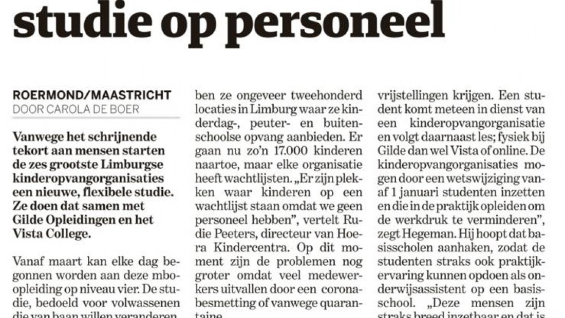 2021-12-08 Kinderopvang jaagt op personeel 2021-12-08 Kinderopvang jaagt op personeel